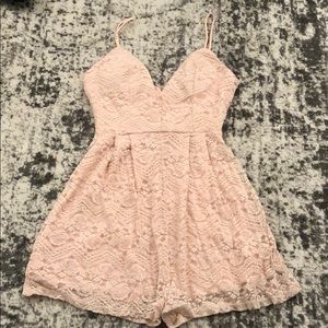 Light pink lace romper